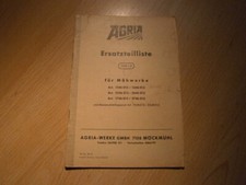 AGRIA, Ersatzteilliste für Mähwerke, Original von 1974 !