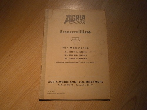 Agria ersatzteilliste für - agria,,