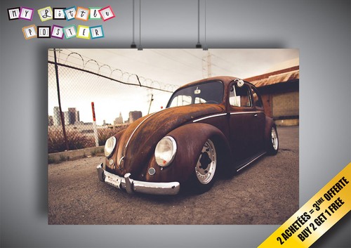 Vintage poster volkswagen - poster,