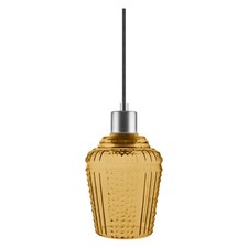 Ledvance Vintage 1906 Pendelleuchte Carved Pendant Jar Glas Orange max. 40W E27