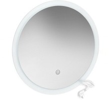 Badspiegel, Weiß, 50 x 50 cm RundTouch-Switch