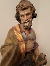 Heiliger Josef Holzfigur, 63 cm, gefasst antik, handgeschnitzt