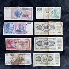 Geldscheine - Russland, Jugoslawien, Tschechien 90-iger Jahre (Set), selten
