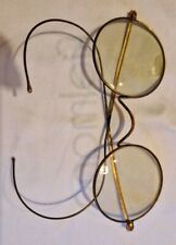 antike Spindelbrille/ Brille rund gold/  Nickelbrille W-Steg