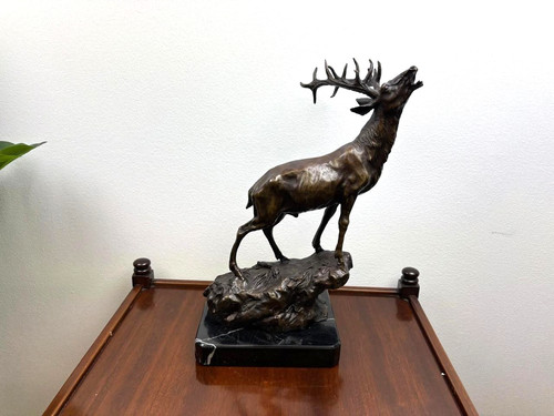 Bronze skulptur hirsch - bronze,