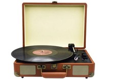 Plattenspieler USB braun Koffer C210 3-Gang-Plattenspieler Bluetooth LP + Maxi