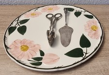 Villeroy & Boch Wildrose 1 x Tortenplatte gross mit versilberte Besteck Teilen 