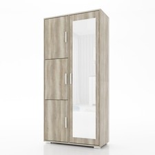 Garderobenschrank LUX 2 mit Spiegel, Kleiderschrank, komplett zusammengebaut NEU