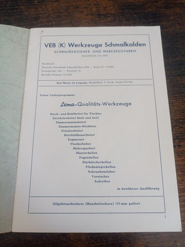 Altes prospekt ddr veb - prospekt,