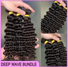 13A+ 3BUNDLE BURMESE RAW VIRGIN HUMAN HAIR DEEP WAVES 20+20+20 DOUBLE DRAW 300g