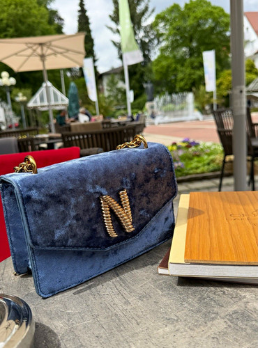 Nali samt schultertasche - samt, blau