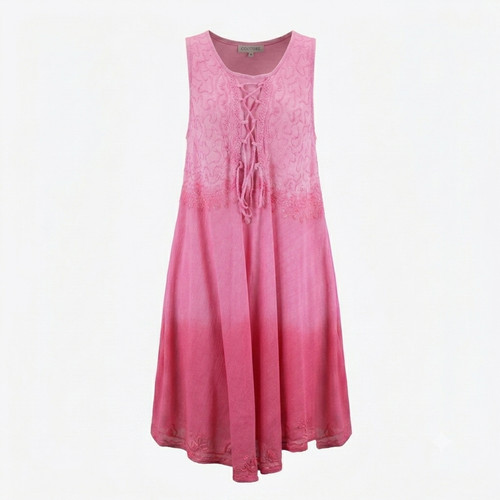 Damen boho sommerkleid pink - boho,