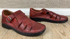 Neu! JOE SANCHEZ Damen Gr. 36 Halbschuhe Sandalen rot Leder Sommer Lagenlook W8