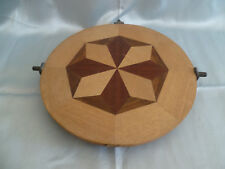 50er Jahre RARITÄT Tortenplatte drehbar Kuchenteller Platte Holz Einlegearbeiten