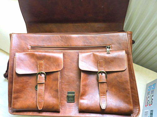 Braune leder aktentasche mit - braune,
