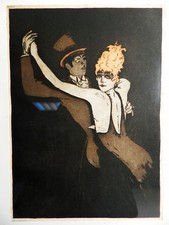 Otto BACHMANN Schweiz signiert+datierte Lithogaphie im Stil der Zwanziger Jahre