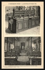 Druck anno 1896 - Laboratorium der Universität Leipzig - Labor Fakultät Chemie