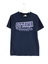 Vintage Ottawa Print T-Shirt Blau XS Herren