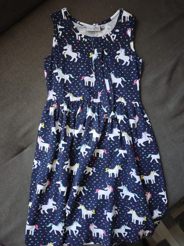 Kleid grau einhörner - kleid,