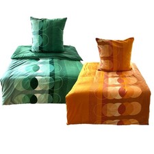 Bettwäsche Fleece Winter Kreise 135x200 80x80 diverse Farben