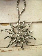 JEANNE D´ARC LIVING Deko Hänger STERN MIT PERLEN 10cm Draht grau Weihnachten JDL