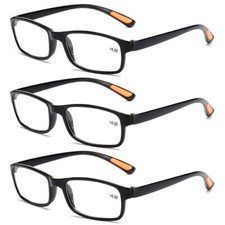 3 Pack Herren Lesebrille Rechteckig Leser Brille 1,5 2,0 2,5 3,0 3,5 4,0 DHL