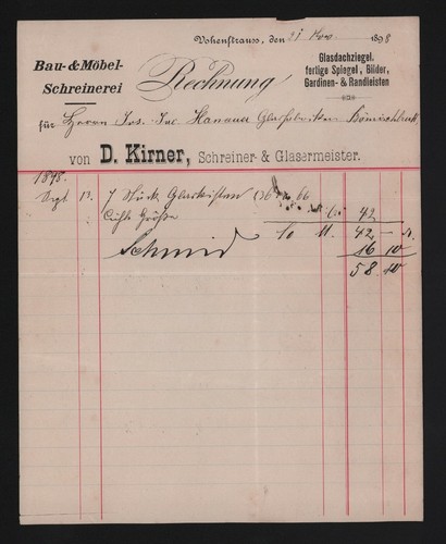 Vohenstrauss rechnung 1898 - rechnung,