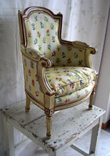 Frankreich Bergere d'enfant Louis XVI Kinder-Sessel um 1880 Puppensessel Holz