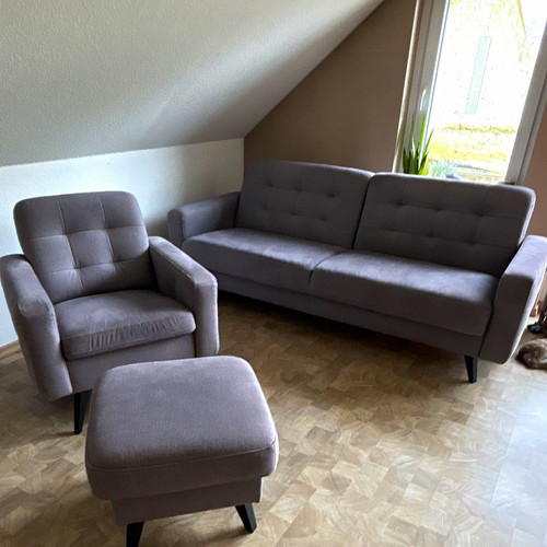 Grau couchgarnitur tlg - couchgarnitur, 3-tlg