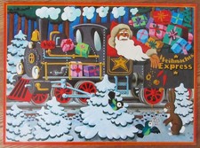 Adventskalender - Weihnachtsmann Lokomotive Pakete - Flieger, DDR 1978 unbenutzt