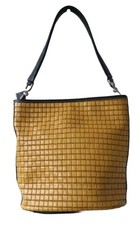 Damen Tasche  von Arcadia Leder 28x24x13 Gelb Gebraucht made in Italy