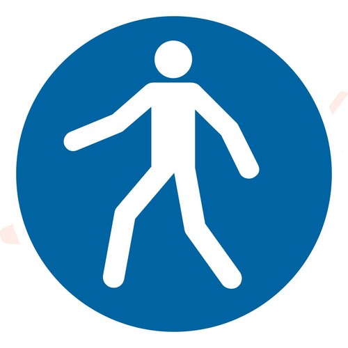 Aufkleber gebotsschild fußweg - aufkleber,