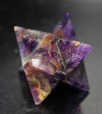 Merkaba Amethyst Stern Groß ca. 26 mm Edelstein Transformation 7. Chakra