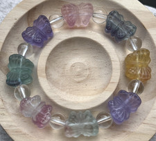 Schmetterling Fluorit Armband Stretcharmband Edelstein Kristall Heilstein 11 mm