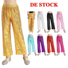 DE Mädchen Hosen Party Tanz Jazz Jazzppants Wettkampf Sweatpants Street Leggings