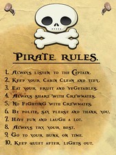 Little Pirate Rules Poster Retro Bild Metall Plakette Schilder