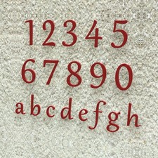 Edle Design Hausnummer - Edelstahl Klassisch 15 20 30 cm RAL 3001 signalrot rot