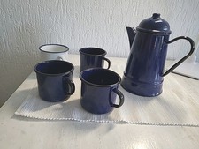 Set Alte Kaffeekanne Emaillie