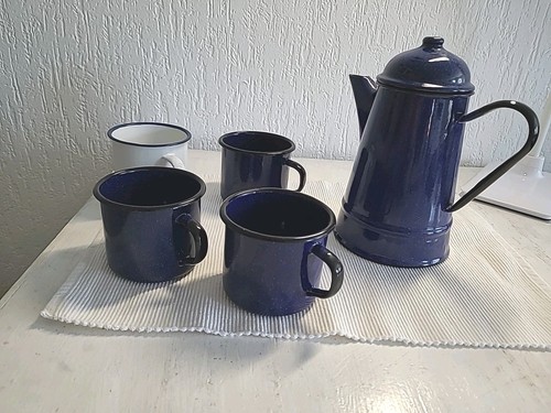 Set alte kaffeekanne emaillie - alte,