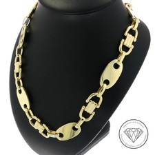 Wert 24.950,- Massive Steigbügel Plättchen Kette 585 / 14 Kt Gold 75 cm xxyy