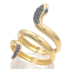 Größe 54 Ring 925 SILBER Sterling silver argento bague anillo vergoldet Schlange