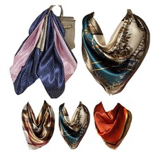 Designer Bedruckt Damen Seide Gefühl Quadratisch Haar Schal Sleeping