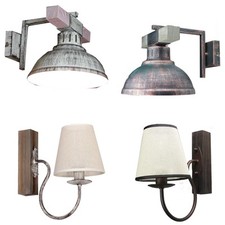 Wandlampe mit Schirm Shabby Chic Wandleuchte