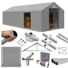 LAGERZELT 6x12 Industriezelthalle Werkstattzelt Weidezelt 12x6 NEU grau PVC W