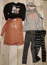 Kleiderpaket Mädchen 134/140 5 Teile Sweat-Kleid Sweatshirt Leggings Schlafkleid