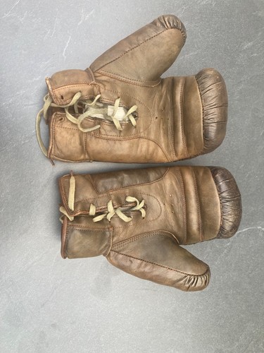Boxhandschuhe alt braun - 10,