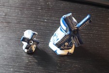 2 kleine Keramik Windmühlen