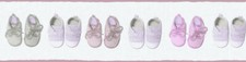 Kinder Tapeten Bordüre Kinder Schuhe weiß lila Little Stars 35864-1 (20,62€/1qm)