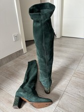 L Autre Chose Overknee Luxus STIEFEL Leder grün Gr. 37