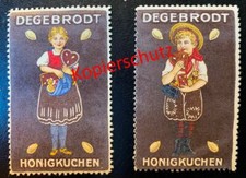 Werbemarke "J.C.F. Degebrodt & Sohn Honigkuchen" 2 x - Reklamemarke Vignette